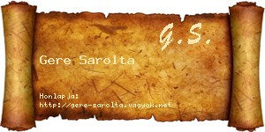 Gere Sarolta névjegykártya