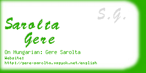 sarolta gere business card